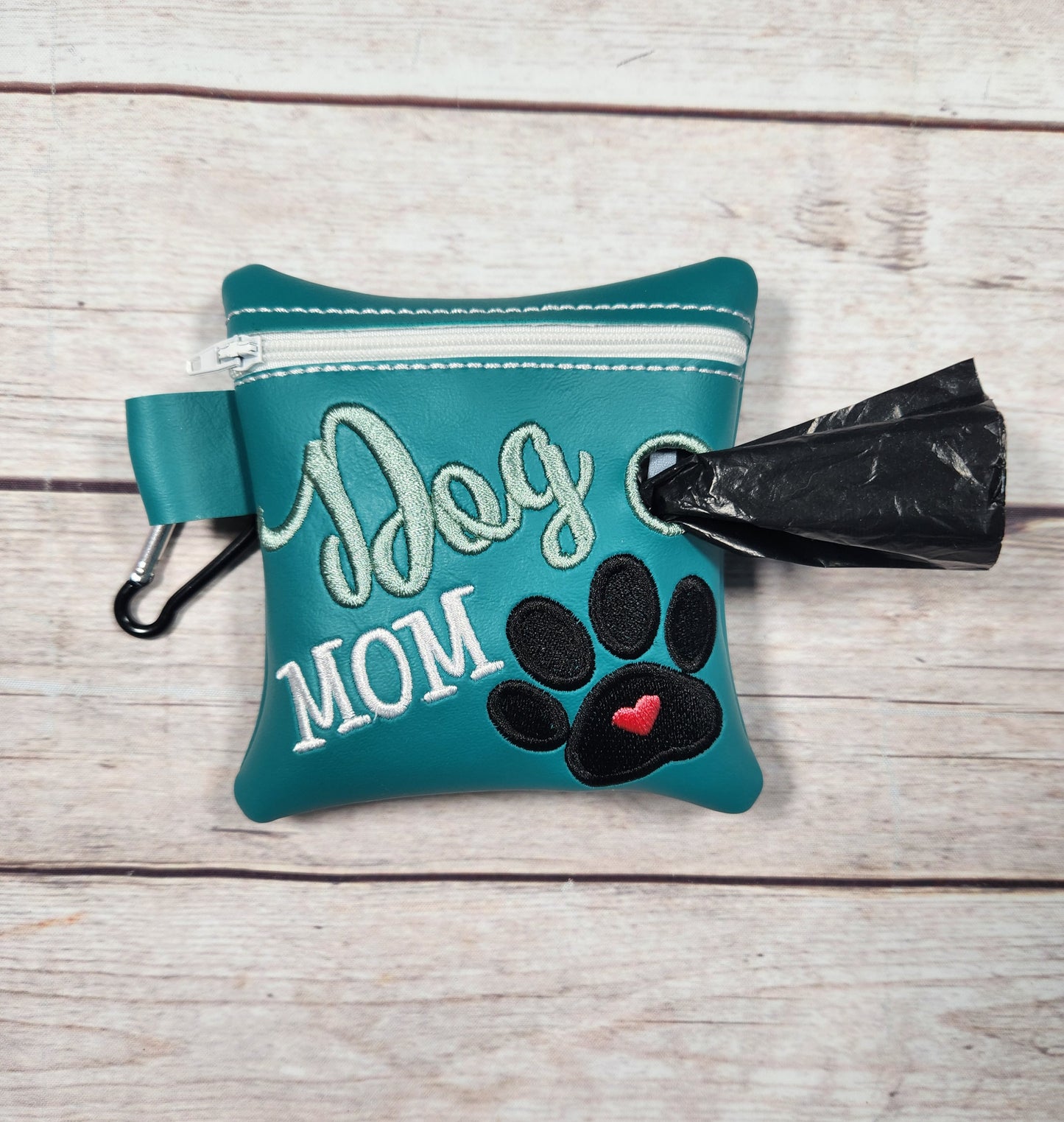 Dog Mom Poop Bag Holder, Vinyl Poop Bag Holder, Poop Bag, Zipper Pouch, Dog Walking Bag Holder