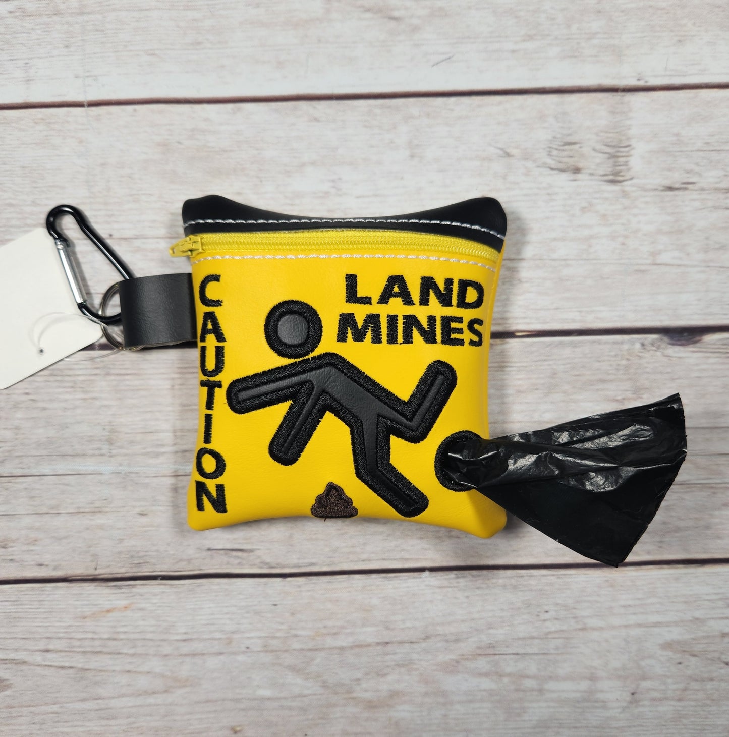 Land mines Dog poop bag holder, Vinyl Poop Bag Holder, Poop Bag, Zipper Pouch, Dog Walking Bag Holder