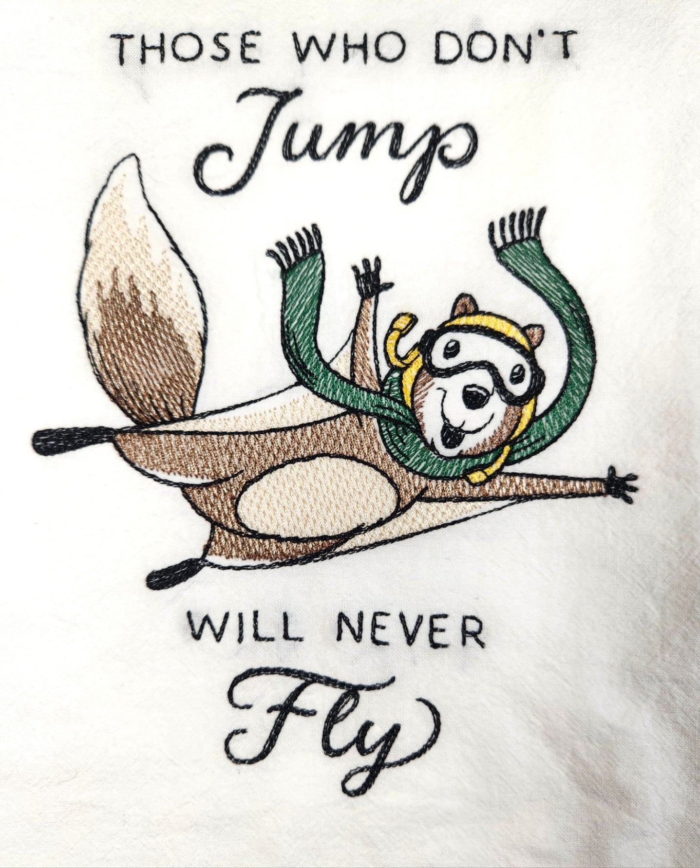 Funny Squirrel Dish Towel, Embroidered Kitchen Towel, Flour Sack Towel, Kitchen Tea Towel, Squirrel Tea Towel