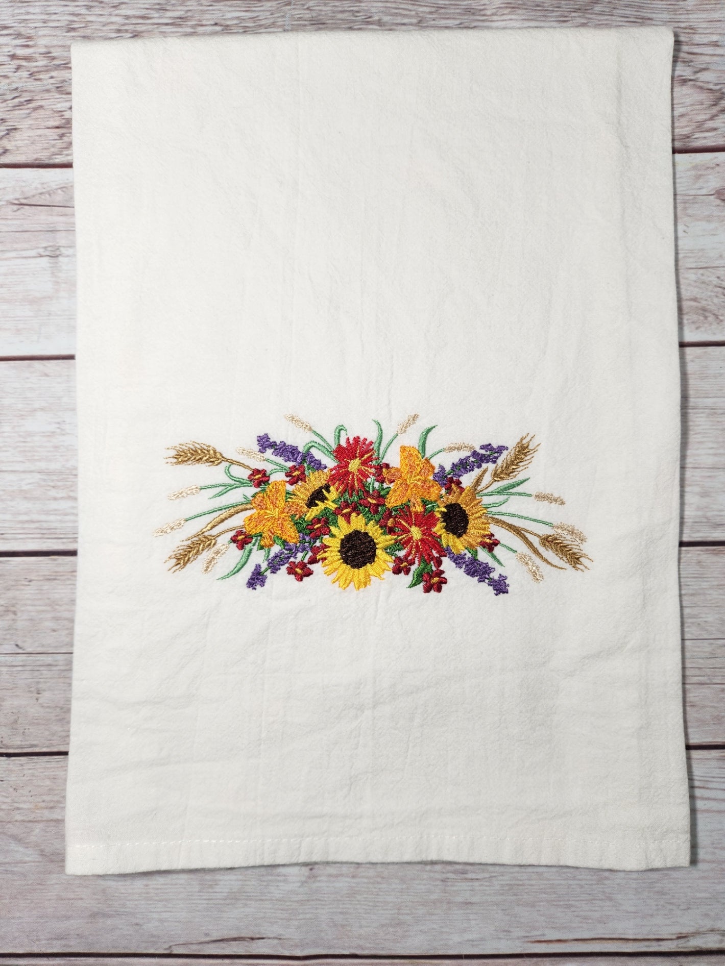Autumn Floral Spray tea towel, Fall Kitchen Decor