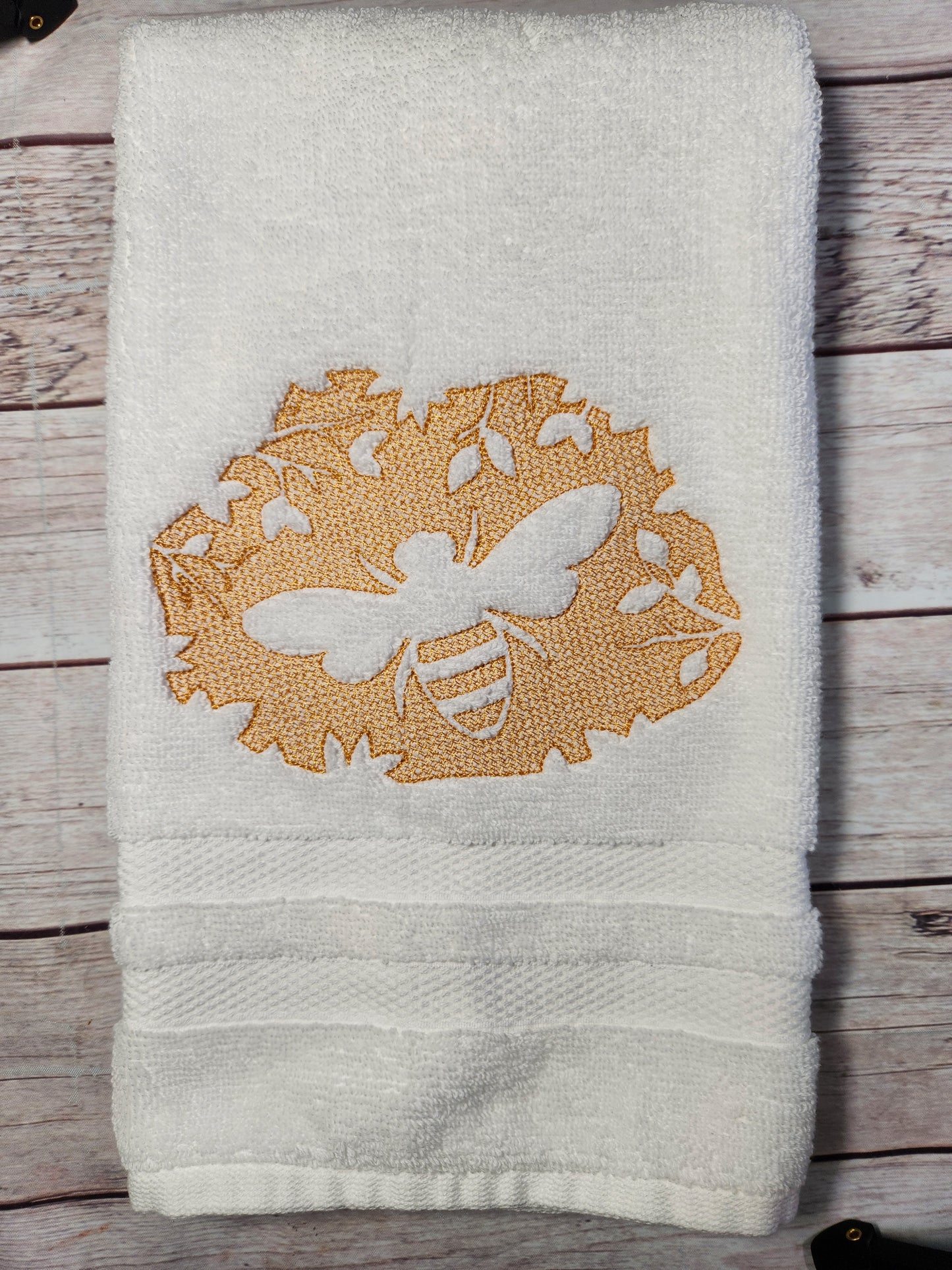 Embossed Bee hand towel