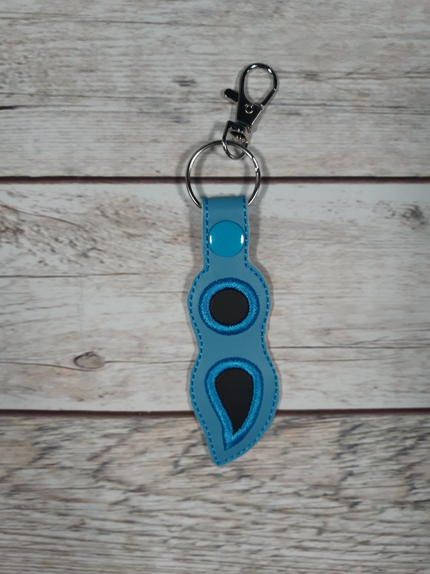 Semicolon Keychain, Vinyl Snap tab, Embroidered Bag Clip, Stocking Stuffer, Backpack Clip