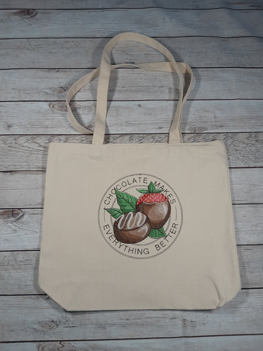 Embroidered Canvas Tote Bag, Valentine's Day