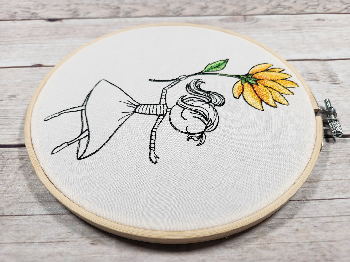 Finished Embroidery, Embroidered Wall Art, Fall Decor, 8 inch Hoop, Flower hoop art