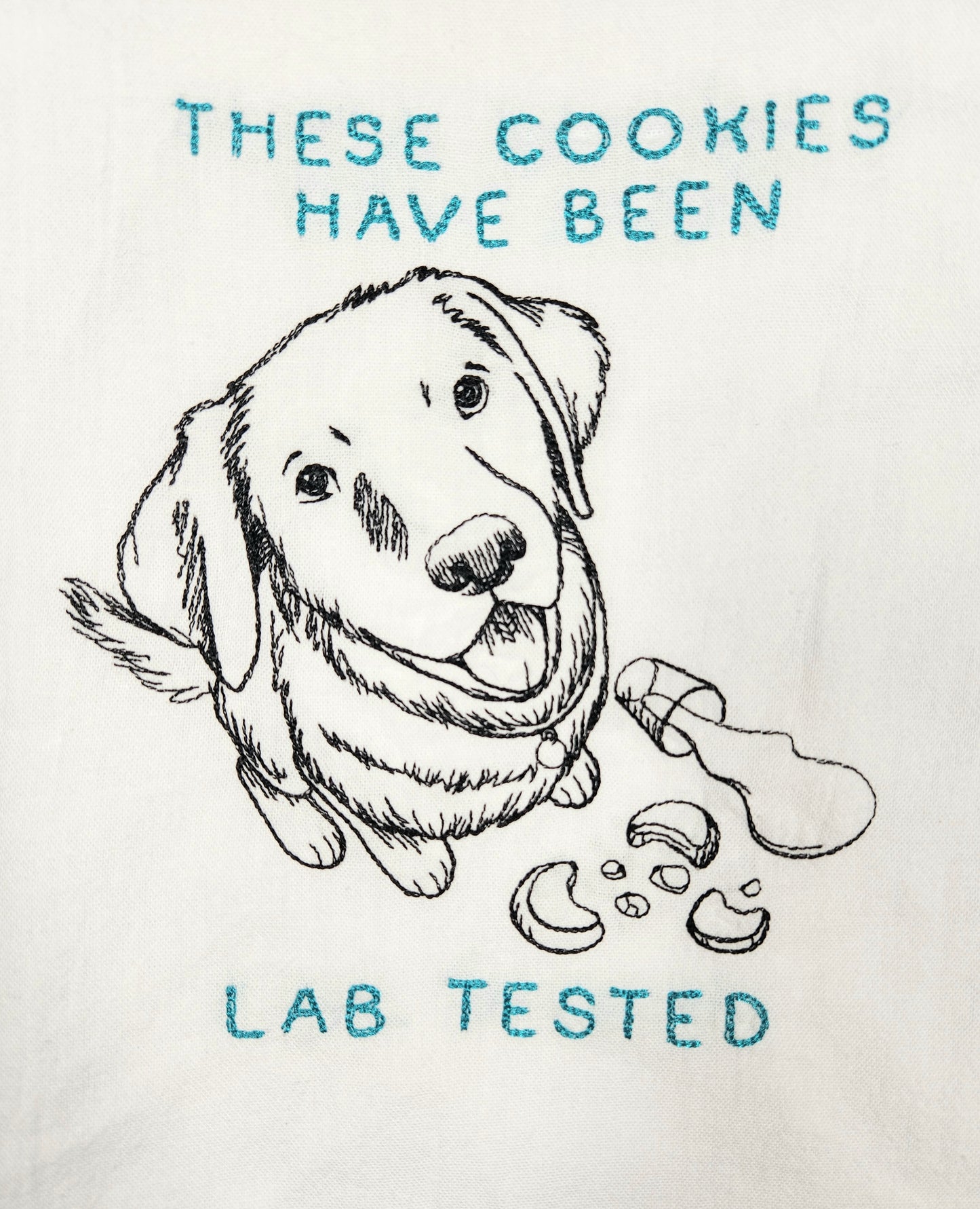 Funny Dog Dish Towel, Embroidered Kitchen Towel, Flour Sack Towel, Kitchen Tea Towel, Dog Tea Towel