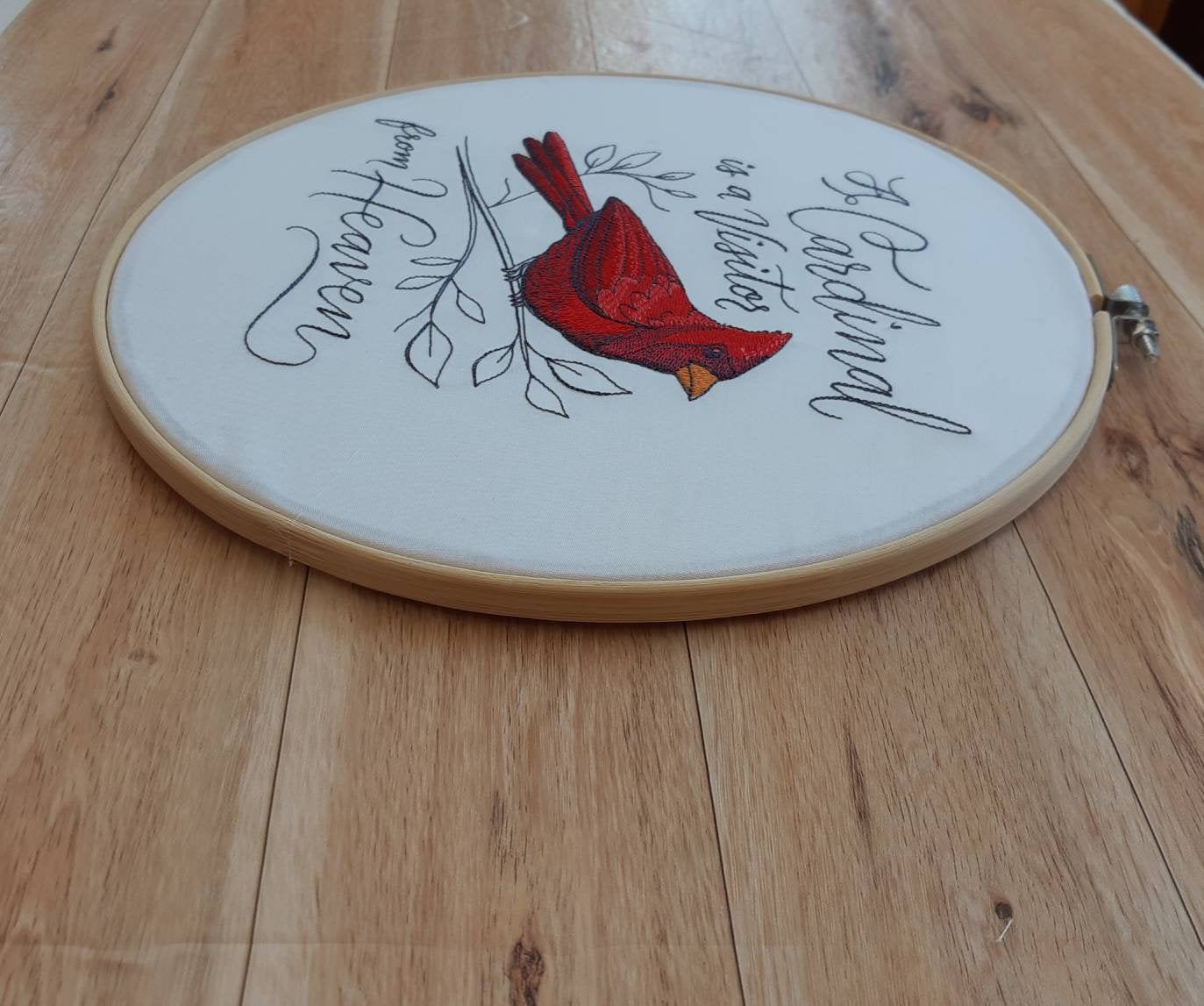 Embroidered Cardinal Hoop Art, 10" Hoop