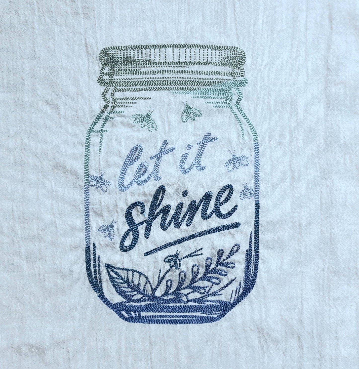 Embroidered Mason Jar Flour Sack Towel