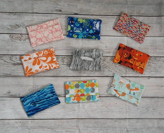 Pocket Tissue Holder, Travel tissue holder, Fabric Tissue Pouch, Stocking Stuffer