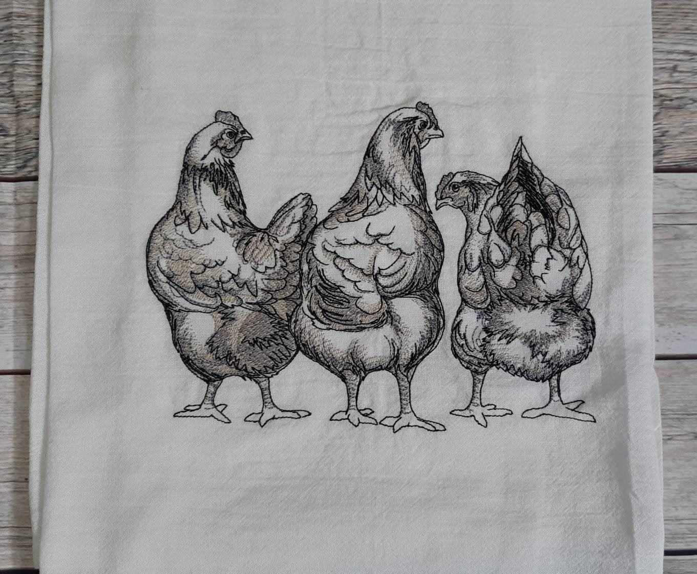 Embroidered Chicken Butt Flour Sack Towel