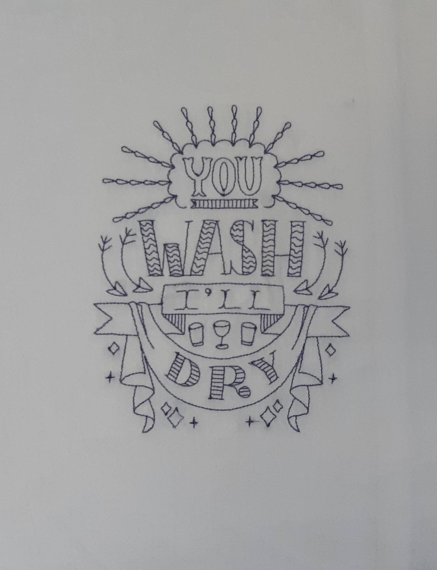 Embroidered Funny Flour Sack Towel