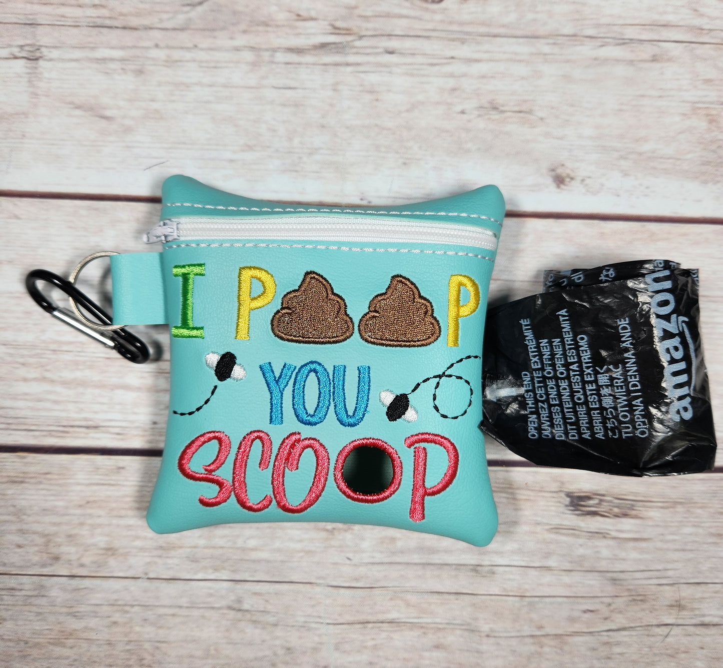 Funny Dog Poop Bag Holder, Poo Bag, Zipper Pouch, Dog Walking Bag Holder