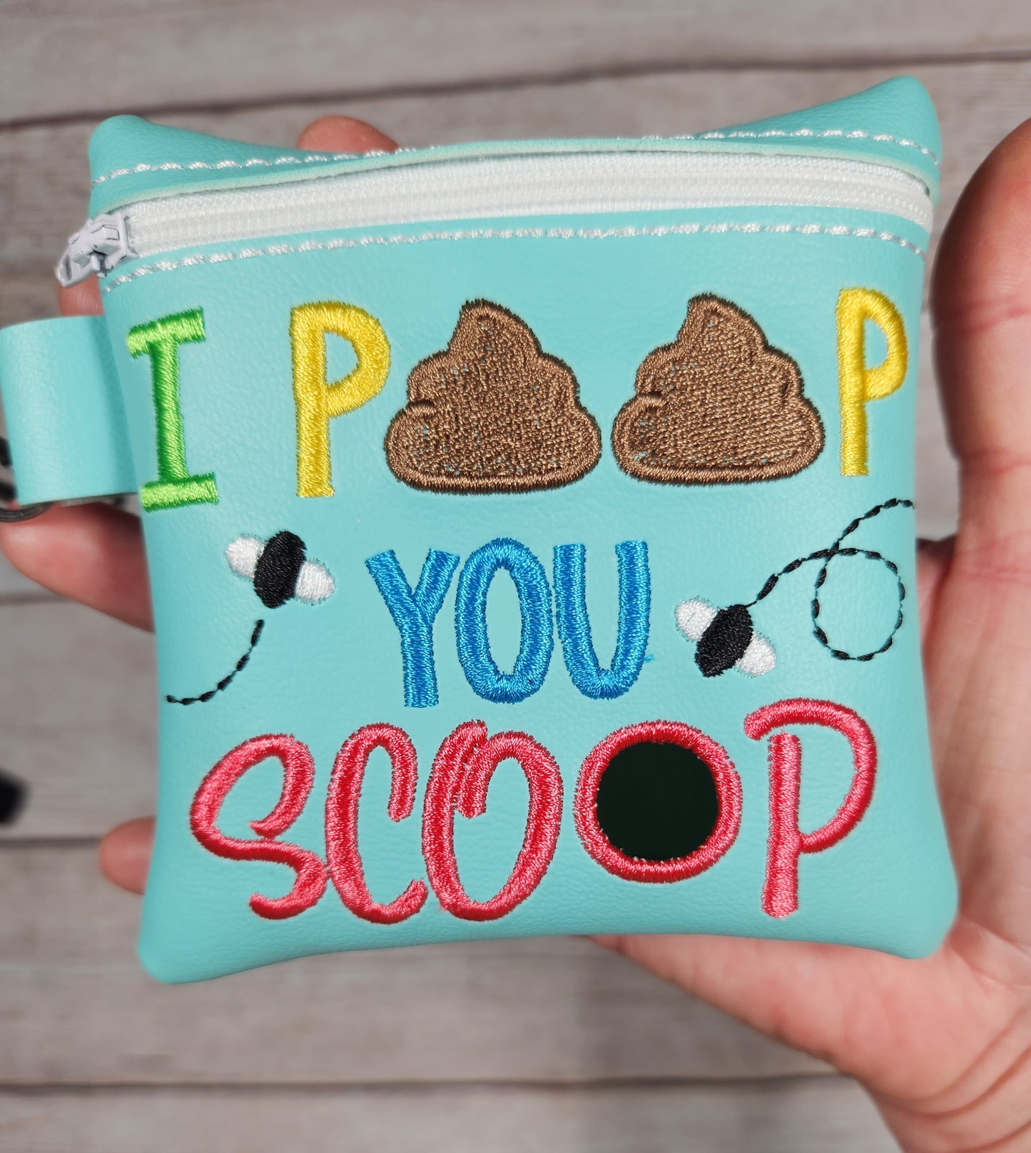 Funny Dog Poop Bag Holder, Poo Bag, Zipper Pouch, Dog Walking Bag Holder