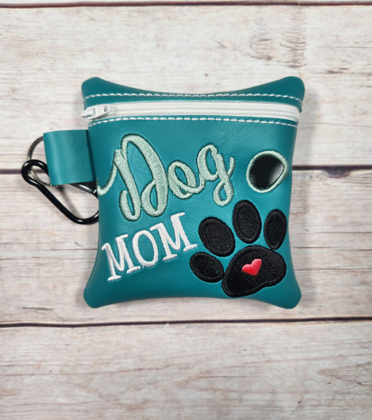 Dog Mom Poop Bag Holder, Vinyl Poop Bag Holder, Poop Bag, Zipper Pouch, Dog Walking Bag Holder