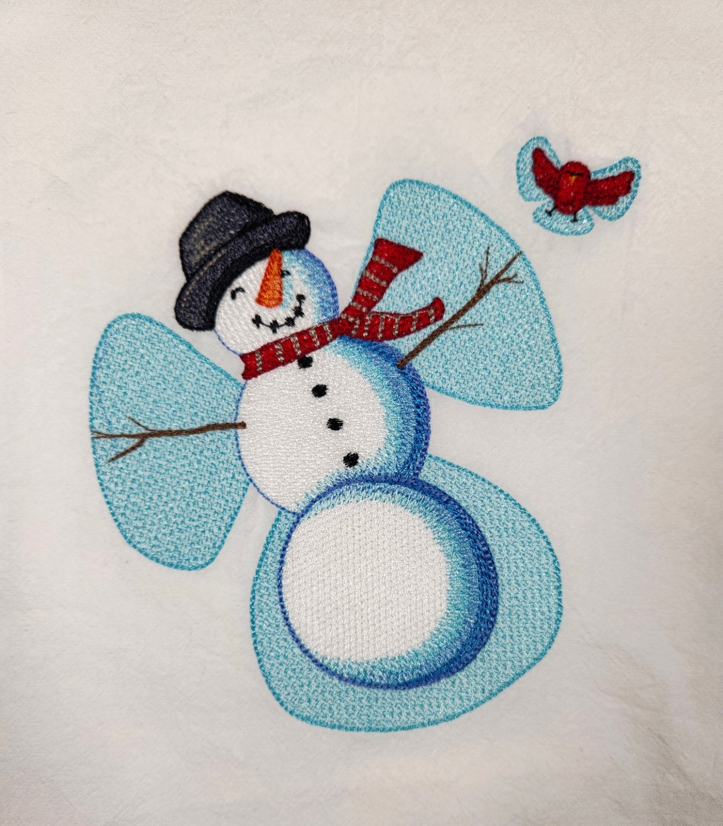 Snowman Towel, Christmas Tea Towel, Embroidered  Dish Towel, Winter Flour Sack Tea Towel,  Kitchen Tea Towel, Cute Snowman Decor