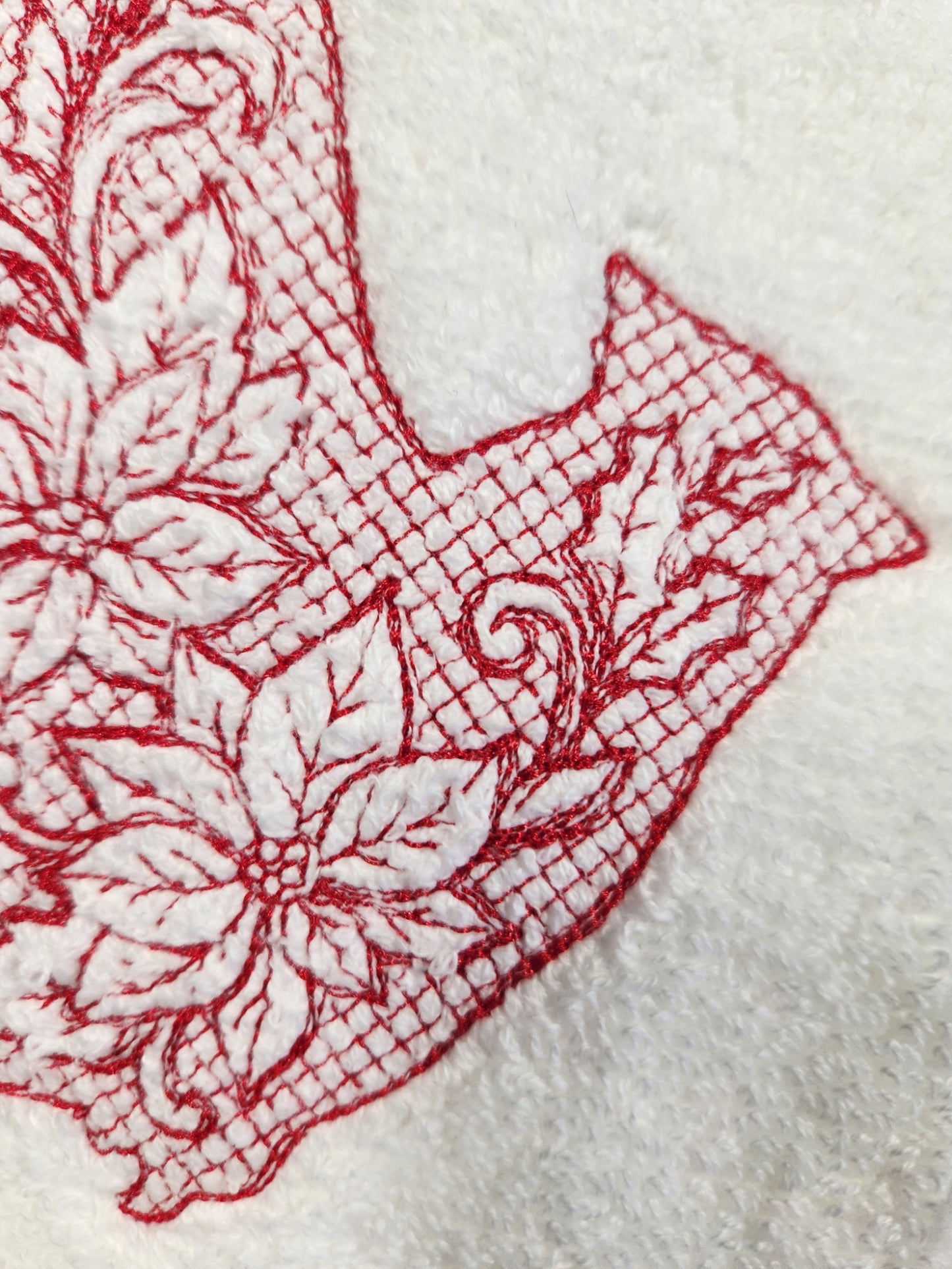 Embroidered Cardinal hand towel