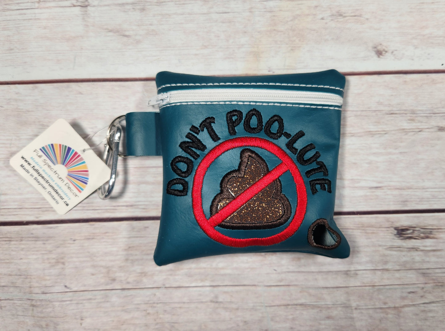 Don't Poolute dog poop bag holder, Vinyl Poop Bag Holder, Poop Bag, Zipper Pouch, Dog Walking Bag Holder