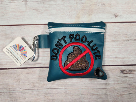 Don't Poolute dog poop bag holder, Vinyl Poop Bag Holder, Poop Bag, Zipper Pouch, Dog Walking Bag Holder