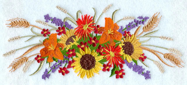 Autumn Floral Spray tea towel