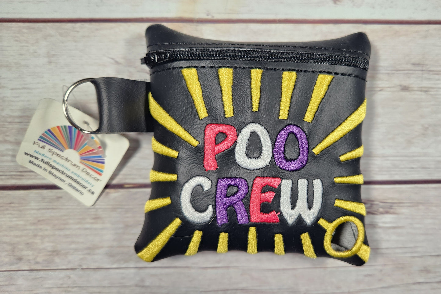 Poo Crew dog poop bag holder, Vinyl Poop Bag Holder, Poop Bag, Zipper Pouch, Dog Walking Bag Holder