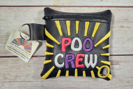 Poo Crew dog poop bag holder, Vinyl Poop Bag Holder, Poop Bag, Zipper Pouch, Dog Walking Bag Holder