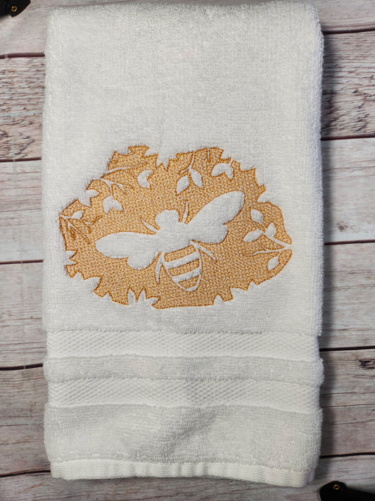 Embossed Bee hand towel