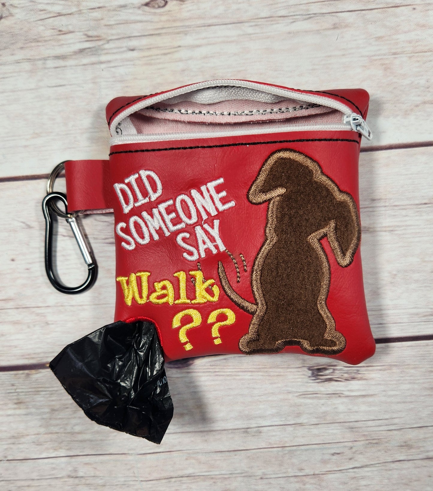 Did Someone Say Walk? Poop Bag Holder, Poop Bag, Zipper Pouch, Dog Walking Bag Holder