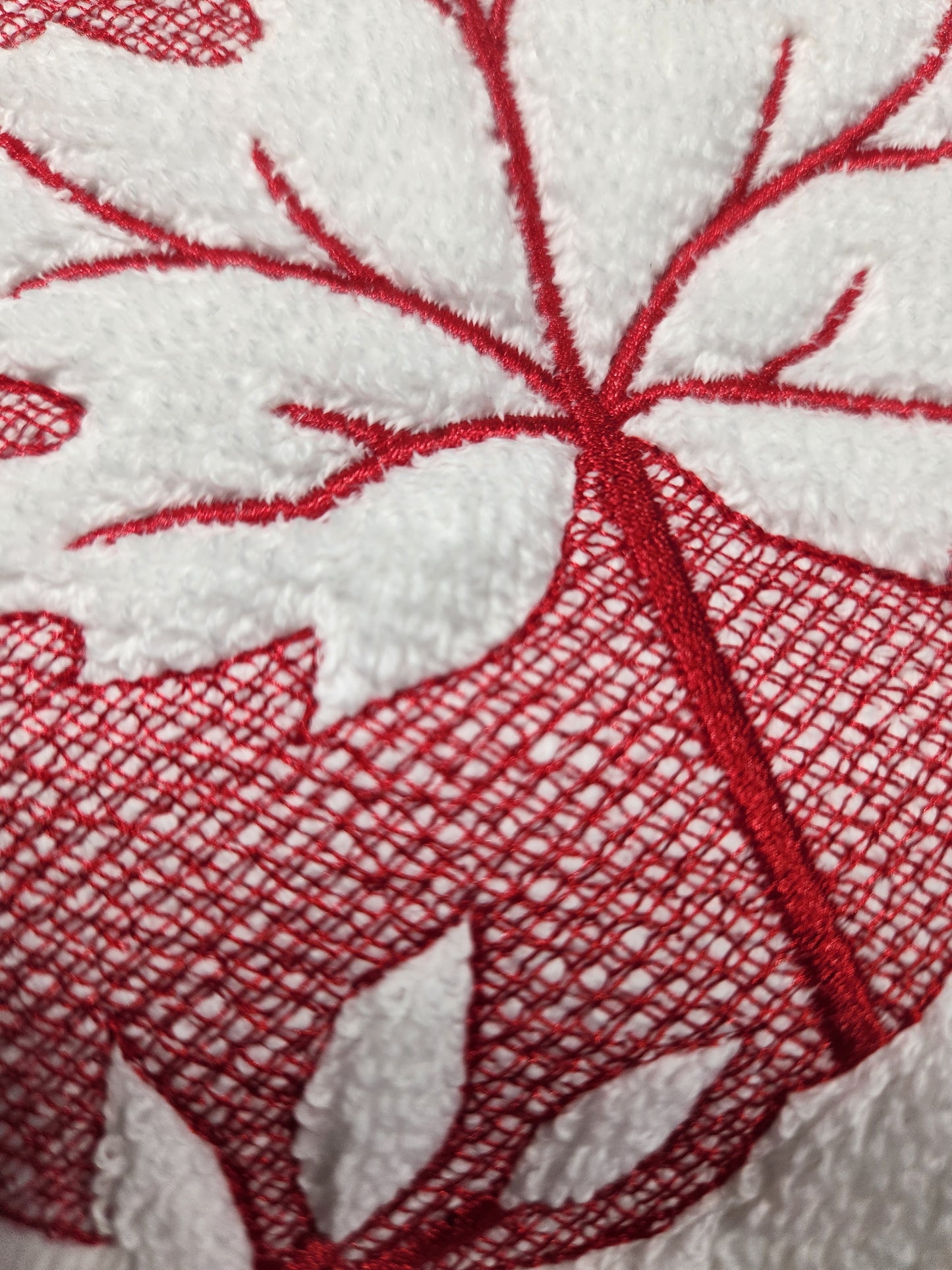 Embroidered Maple leaf embossed style hand towel