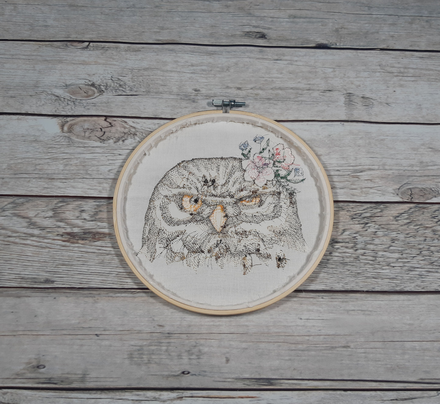 Embroidered Owl Wall Decor, 8 inch hoop