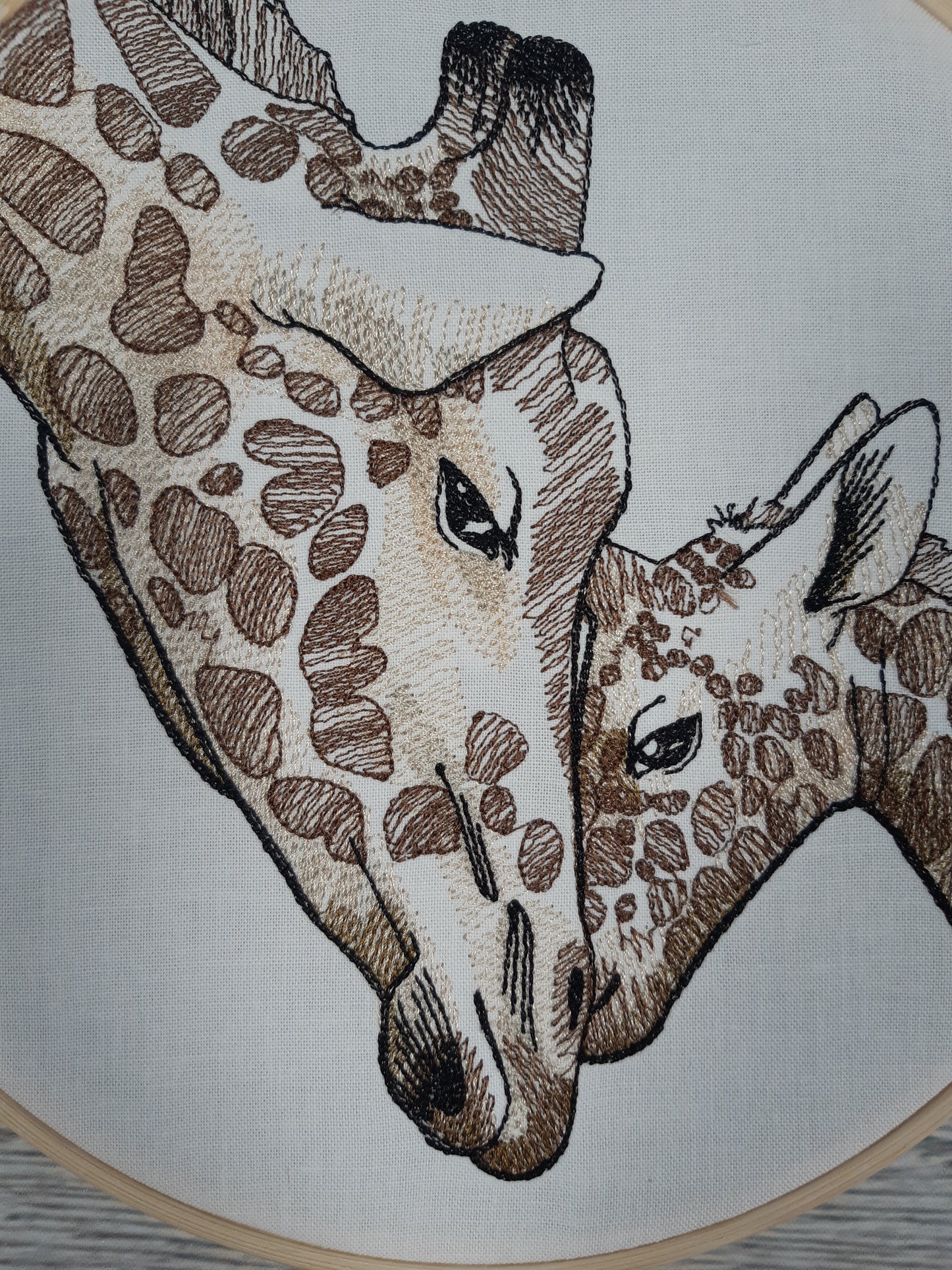 Embroidered Giraffe Hoop Art, 8 inch hoop