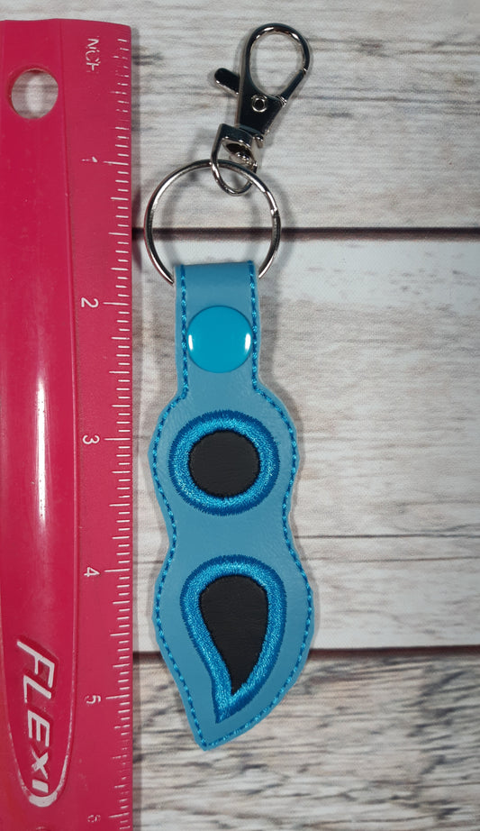 Semicolon Keychain, Vinyl Snap tab, Embroidered Bag Clip, Stocking Stuffer, Backpack Clip