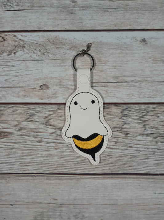 Boobee Keychain, Vinyl Snap tab, Embroidered Bag Clip, Stocking Stuffer, Backpack Clip