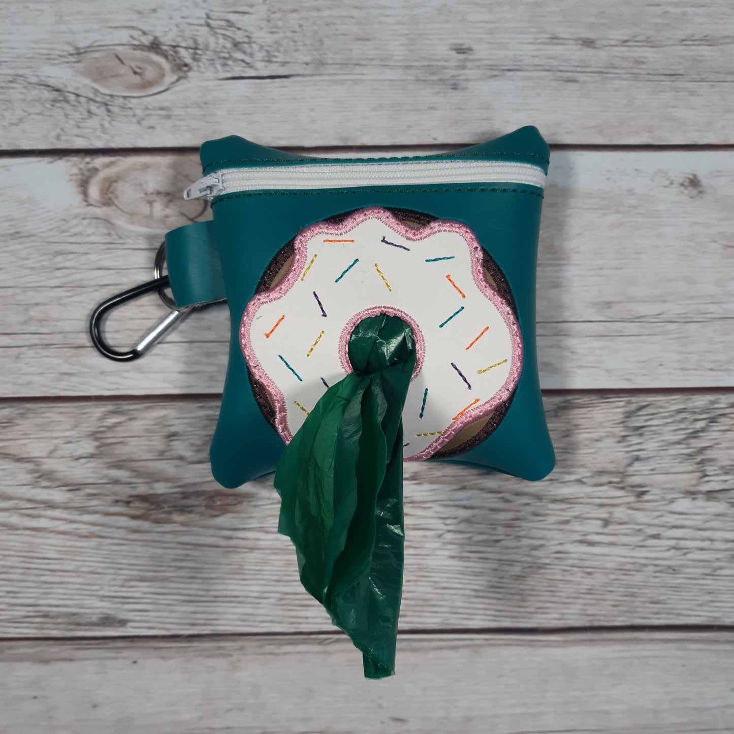 Vinyl Poop Bag Holder, Zipper Pouch, Dog Walking Bag Holder, Donut Poop Bag Holder