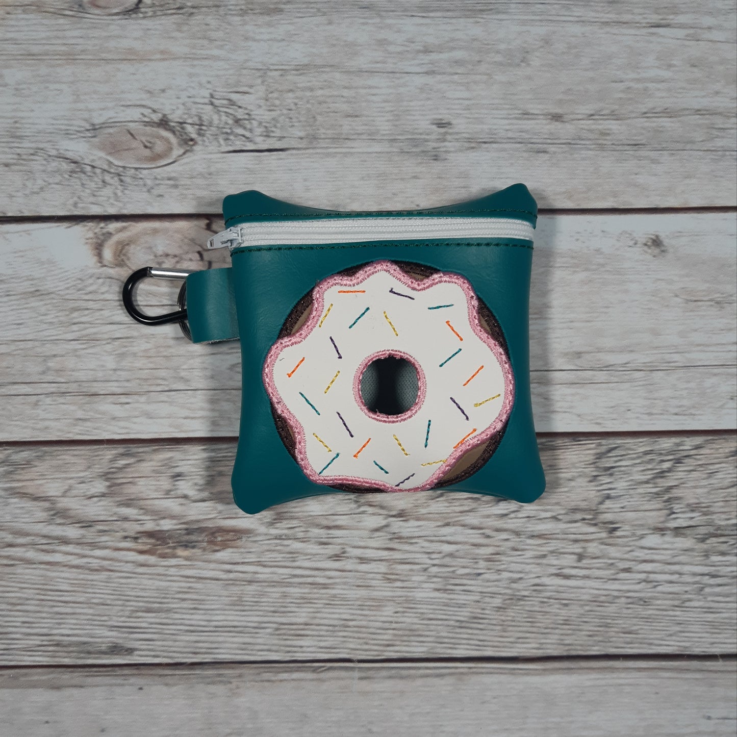 Vinyl Poop Bag Holder, Zipper Pouch, Dog Walking Bag Holder, Donut Poop Bag Holder