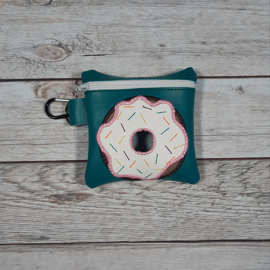 Vinyl Poop Bag Holder, Zipper Pouch, Dog Walking Bag Holder, Donut Poop Bag Holder