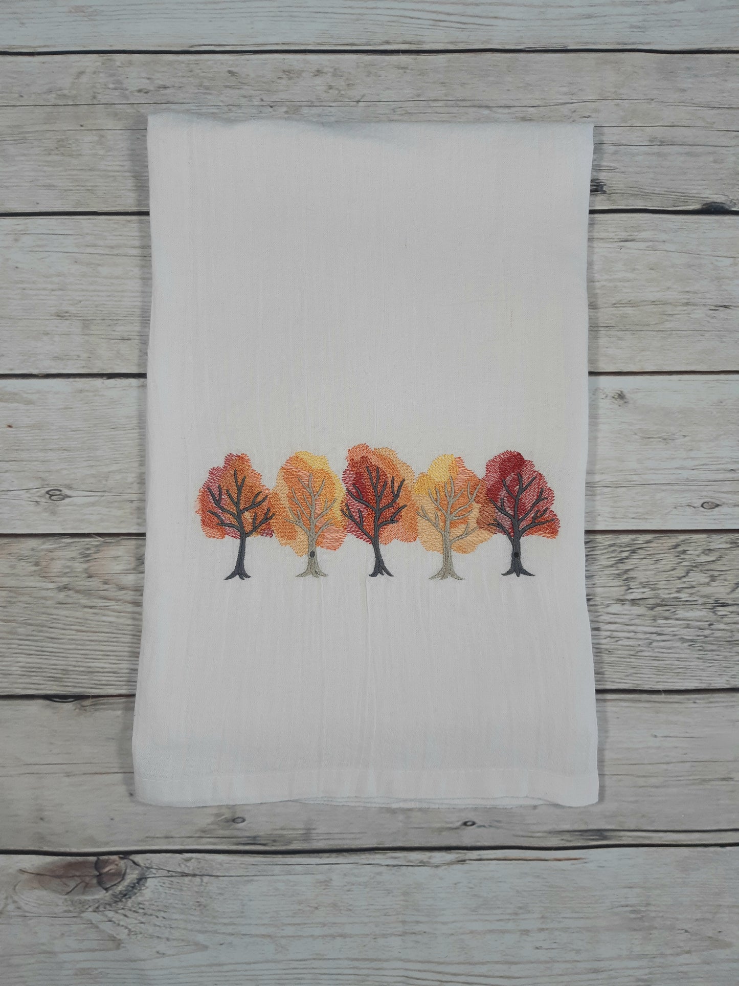 Fall Trees Flour Sack Tea Towel