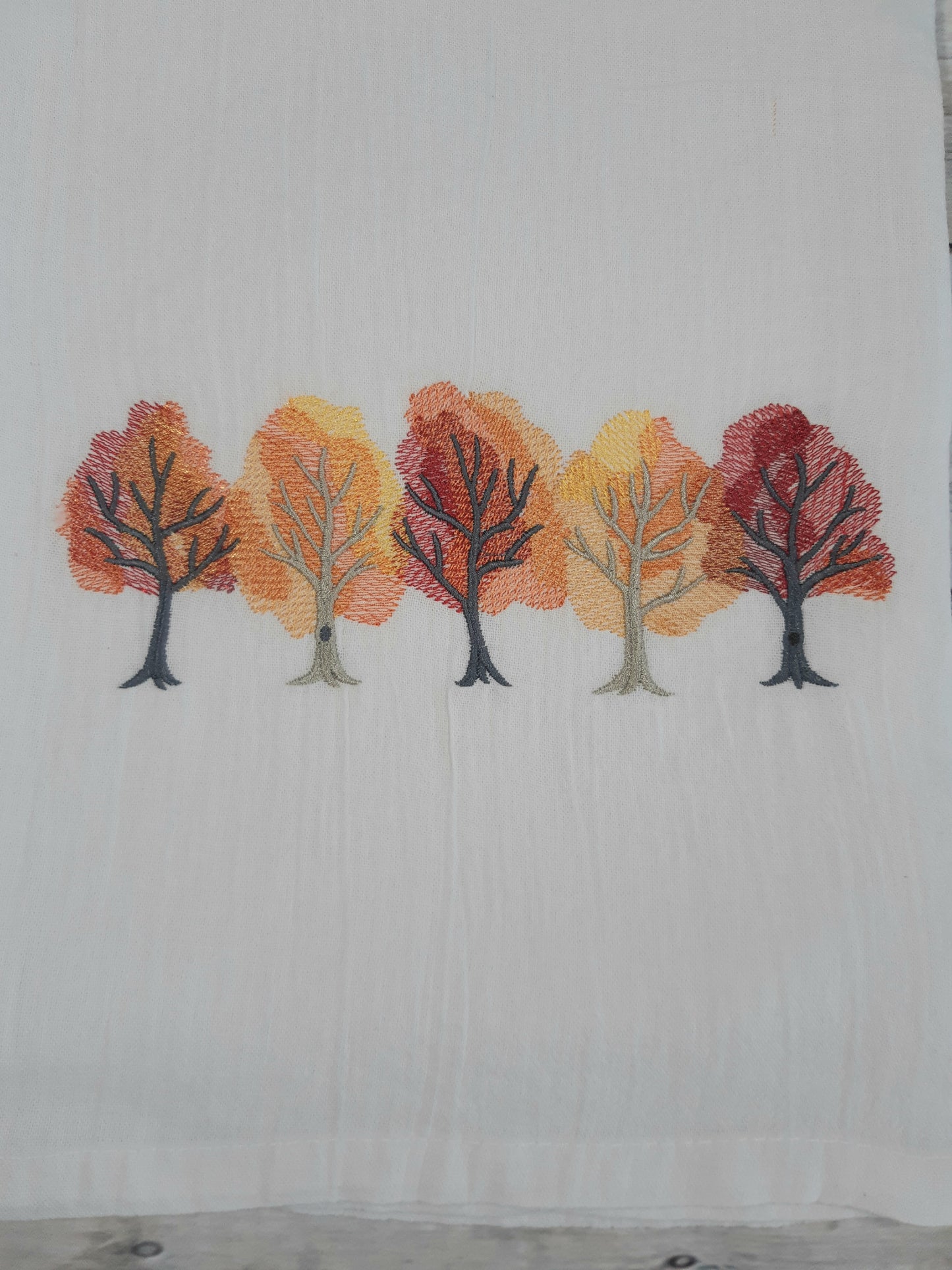 Fall Trees Flour Sack Tea Towel