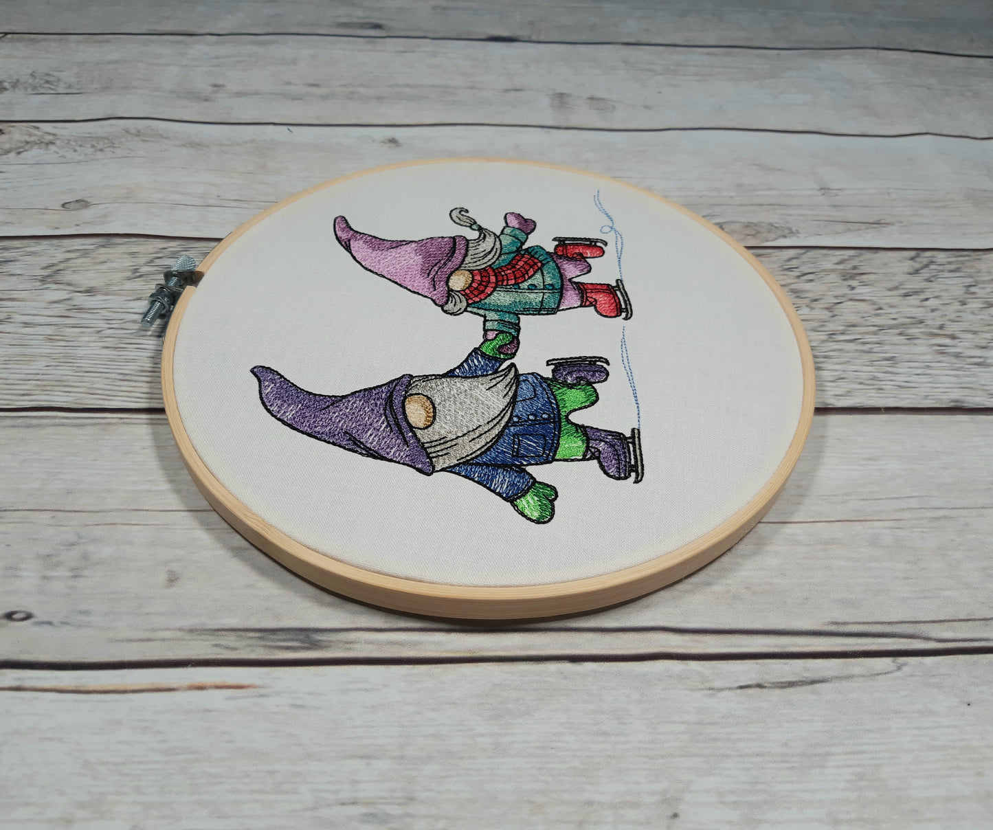 Winter Gnome Wall Decor, Embroidered hoop art, 8 inch hoop