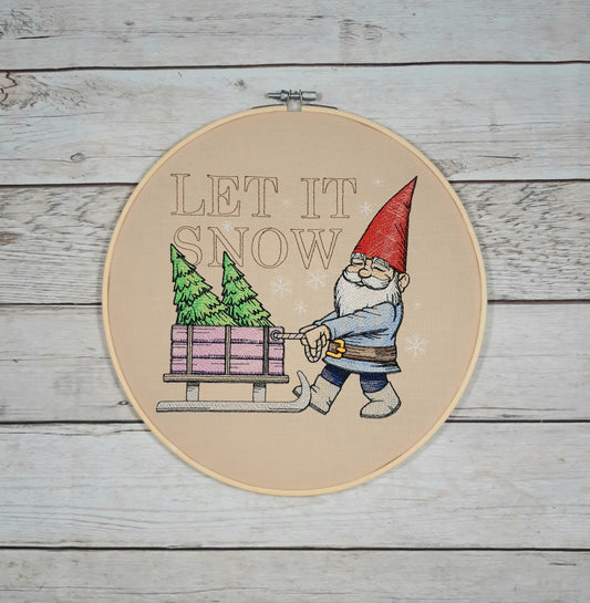 Embroidered Gnome Wall Art, 10 inch Hoop