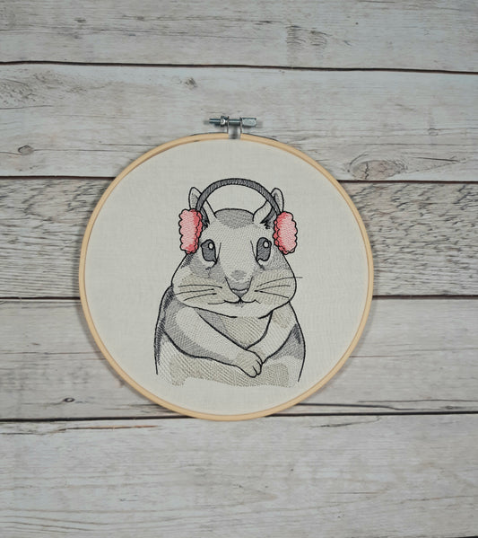 Chipmunk Wall Art, 8 inch hoop, Embroidered Hoop art, Winter Decoration