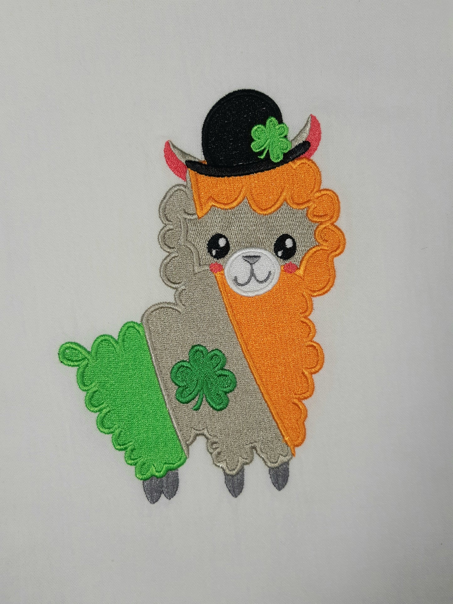 Llama Flour Sack Towel, St. Patrick's Day, Embroidered Towel, Decorative Towel