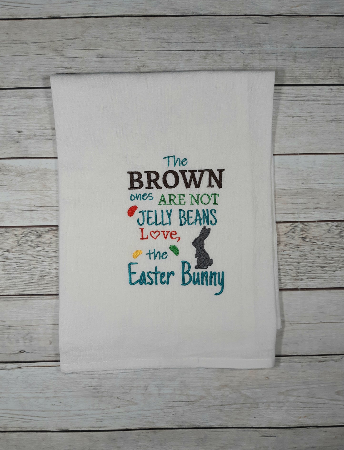 Easter Flour Sack Towel,  Embroidered Towel, Decorative Kitchen Towel