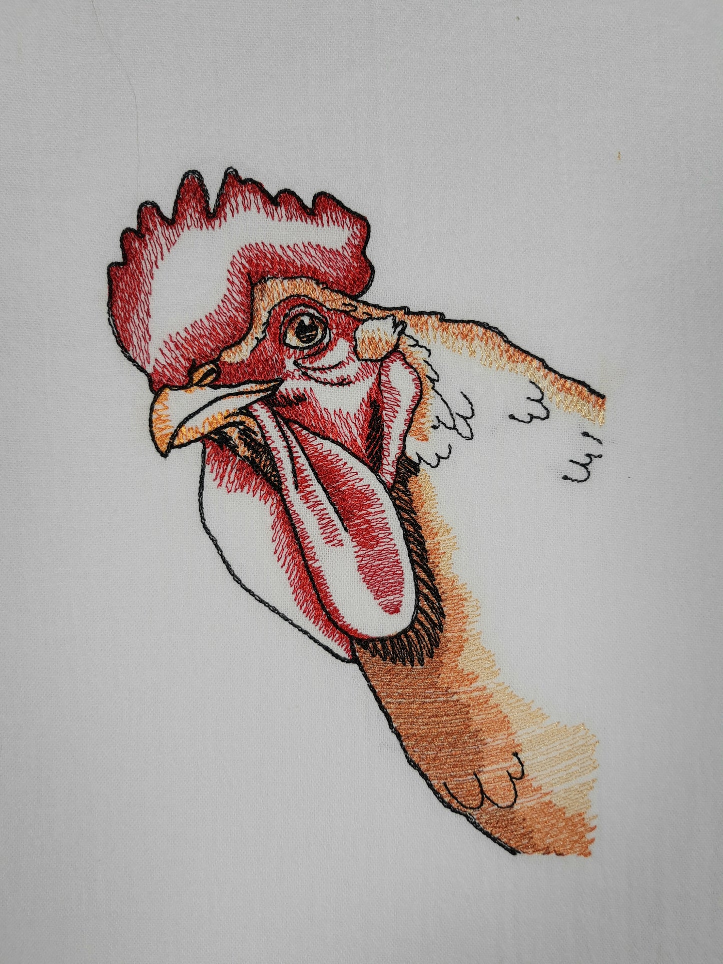 Rooster Tea Towel, Embroidered Towel, Flour Sack Kitchen Tea Towel, Farmhouse Dish Towel