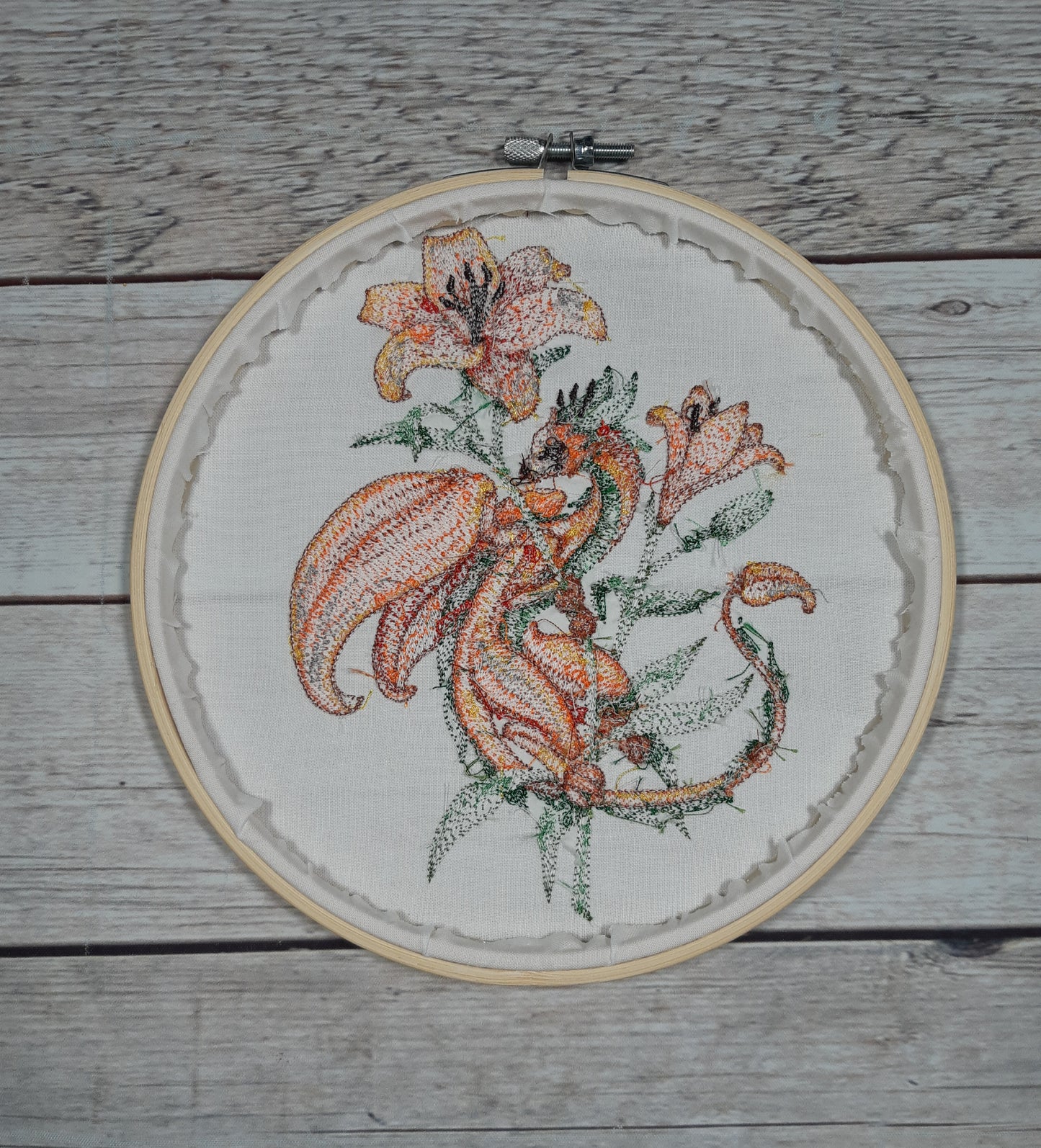 Dragon Wall Decor, 8 inch hoop, Embroidered Hoop, Summer Wall Decor