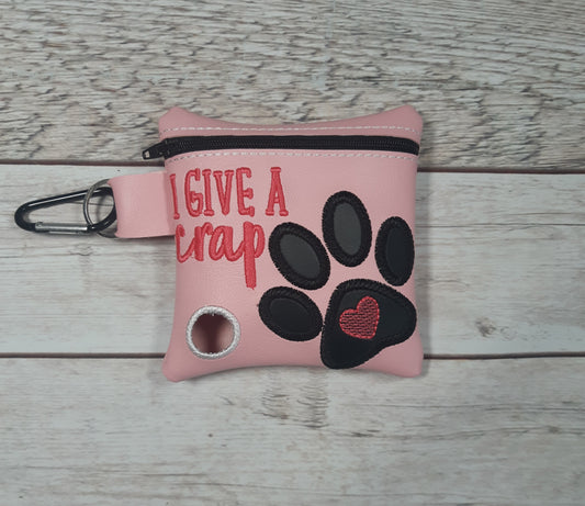 I Give a Crap Vinyl Poop Bag Holder, Poo Bag, Zipper Pouch, Dog Walking Bag Holder