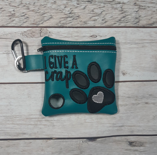 I Give a Crap Vinyl Poop Bag Holder, Poo Bag, Zipper Pouch, Dog Walking Bag Holder