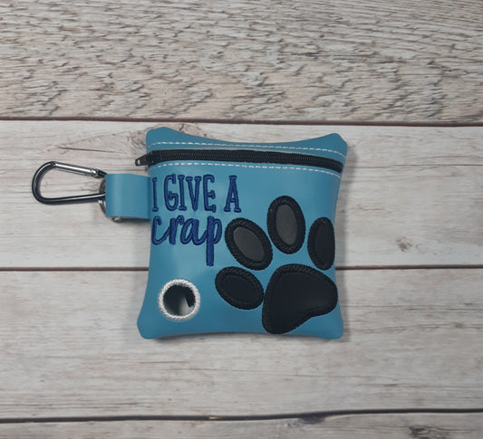 I Give a Crap Vinyl Poop Bag Holder, Poo Bag, Zipper Pouch, Dog Walking Bag Holder