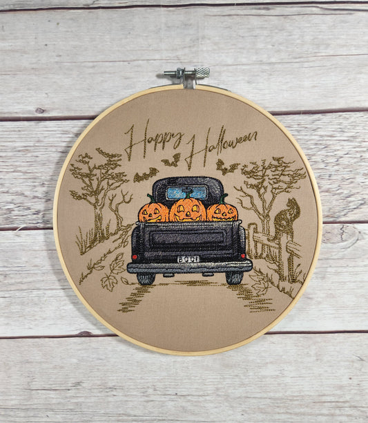 Halloween Embroidered hoop art, 8 inch hoop