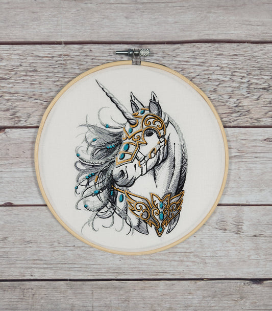 Unicorn Wall Decor, Finished Embroidery, Embroidered hoop art, 8 inch hoop