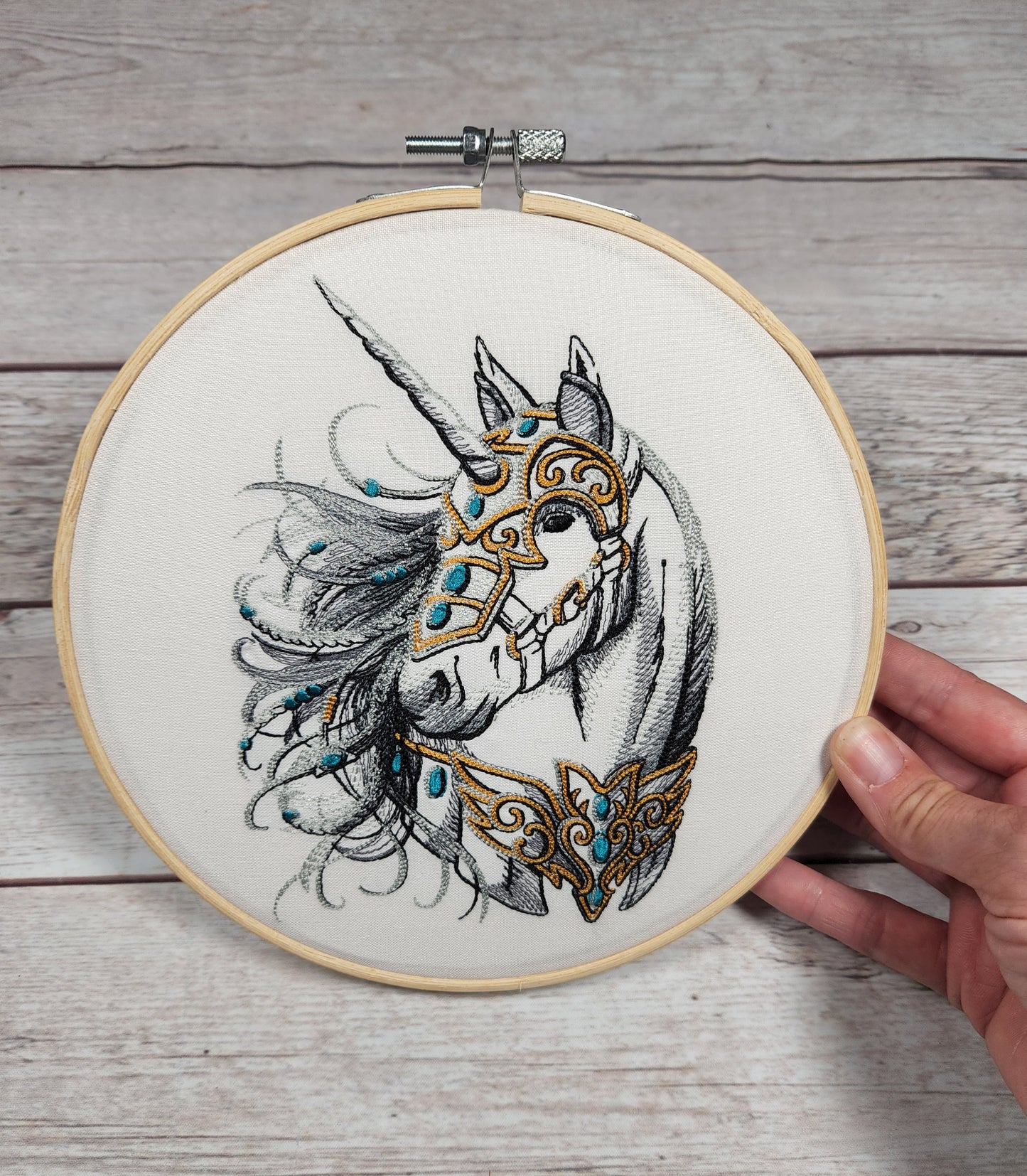 Unicorn Wall Decor, Finished Embroidery, Embroidered hoop art, 8 inch hoop