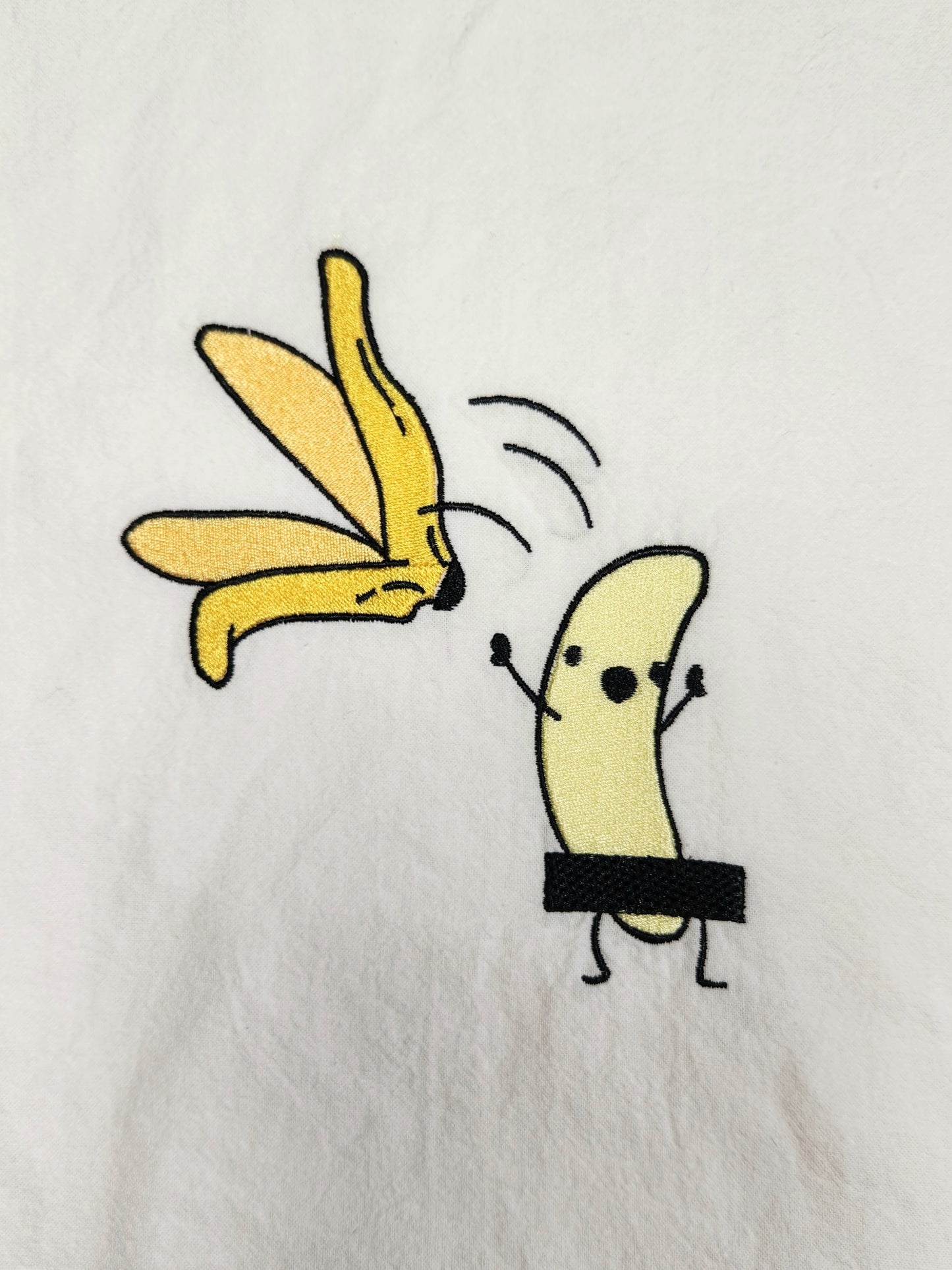 Funny Banana Tea Towel, Embroidered Flour Sack Towel